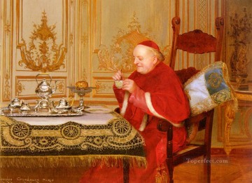 ジョルジュ・クロガート Painting - ティータイムの古典主義 反聖職者のジョルジュ・クロガート